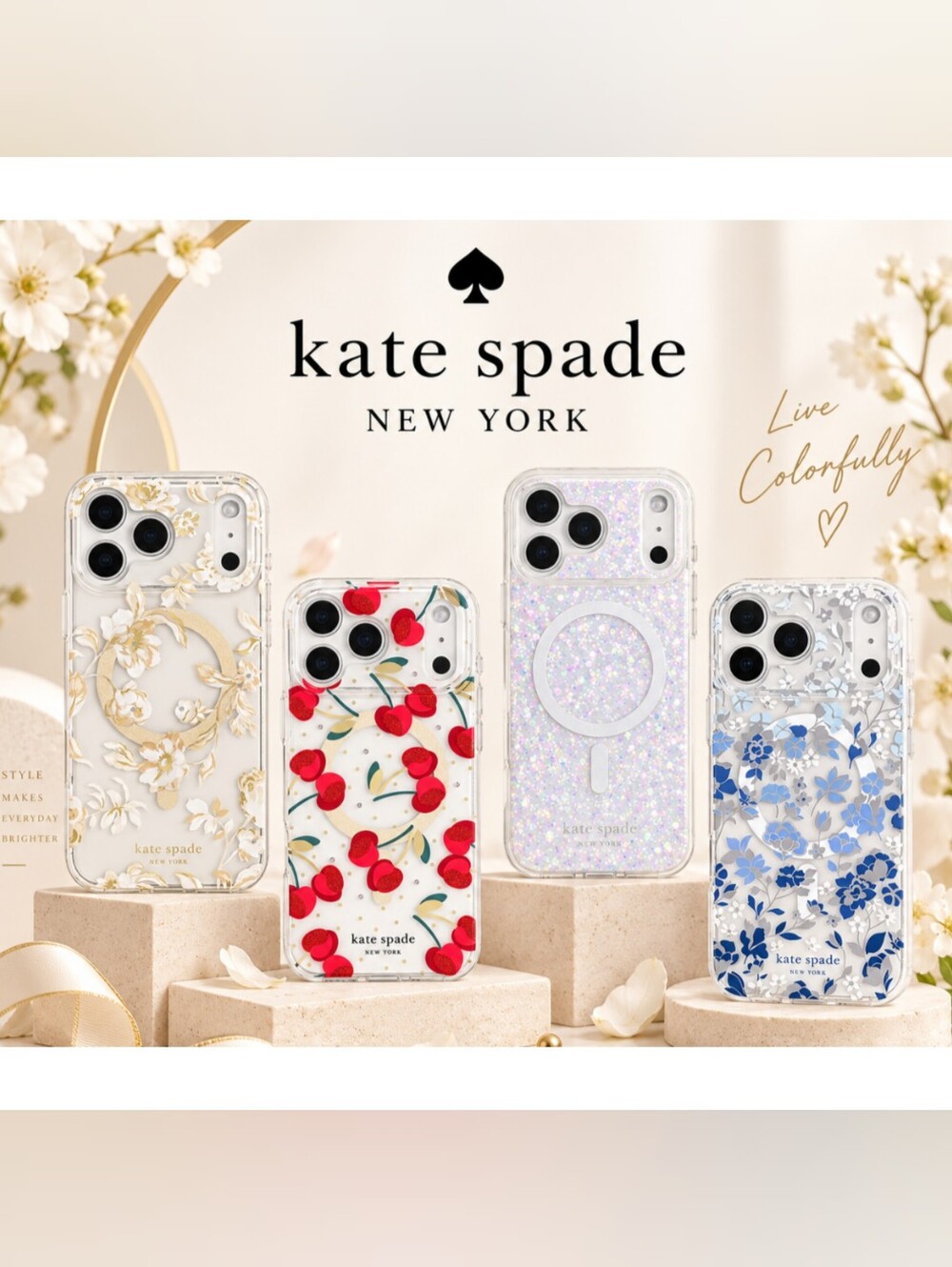Kate Spade Clear iPhone 17 Pro Max 6.3" Case with Gold Accents
